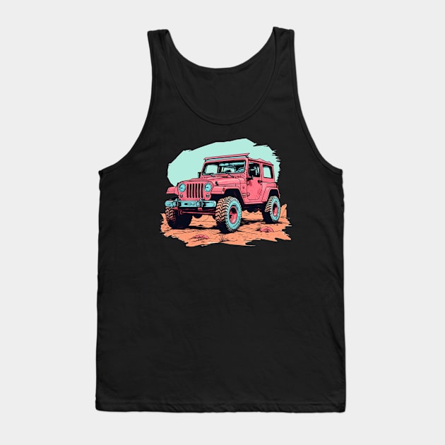 Pink Jeep Girls Tank Top by vesyal